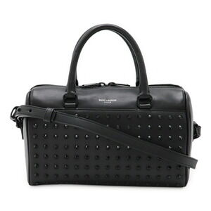 SAINT LAURENT PARIS YSL Baby Duffle Shoulder Bag Studs Black